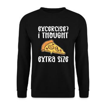 The exercise? I thought of extra size. Pizza baker - Unisex Sweatshirt - black - Front - Alina (178cm) & Michal (187cm)