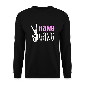 Hang gang. Air silk -Silk -Zällereisen -Silk - Unisex Sweatshirt - black - Front - Alina (178cm) & Michal (187cm)
