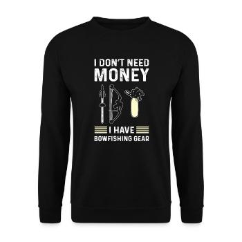 Je n’ai pas besoin d’argent. J’ai du matériel pour - Sweat-shirt Unisexe - noir - Devant - Alina (178cm) & Michal (187cm)