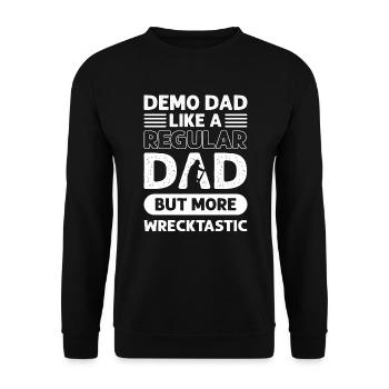 Démo papa. Comme un père normal, mais plus - Sweat-shirt Unisexe - noir - Devant - Alina (178cm) & Michal (187cm)
