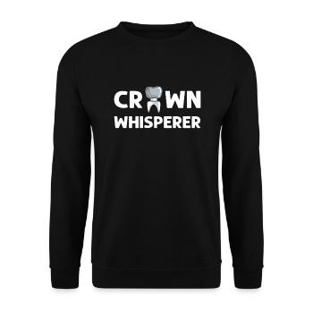 Crown Whisperer. Orthodontics Dentures - Unisex Sweatshirt - black - Front - Alina (178cm) & Michal (187cm)