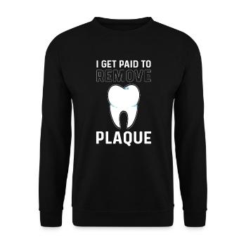 Je suis payé pour enlever la plaque. - Sweat-shirt Unisexe - noir - Devant - Alina (178cm) & Michal (187cm)