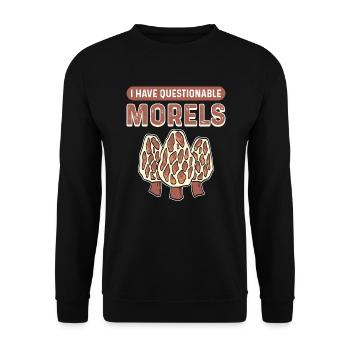 J’ai des morilles douteuses. Recherche de nourriture - Sweat-shirt Unisexe - noir - Devant - Alina (178cm) & Michal (187cm)