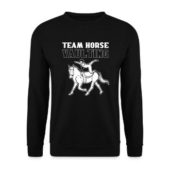 Team Horse Quarter -Horse Riding Horse Farm - Sweat-shirt Unisexe - noir - Devant - Alina (178cm) & Michal (187cm)