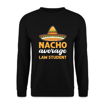 Nacho Étudiant moyen en droit. Barreau de justice - Sweat-shirt Unisexe - noir - Devant - Alina (178cm) & Michal (187cm)