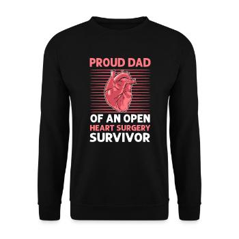 Proud father of an open survivor - Unisex Sweatshirt - black - Front - Alina (178cm) & Michal (187cm)