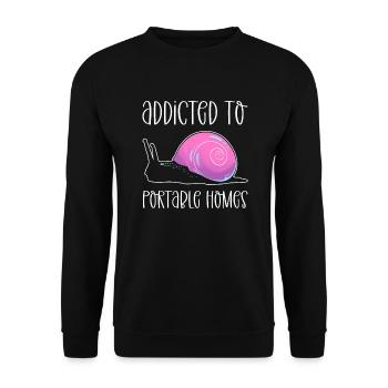 Addicted to portable homes. Survey - Unisex Sweatshirt - black - Front - Alina (178cm) & Michal (187cm)