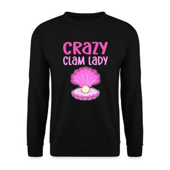 Dame folle en coquillage. Flotsam de cueillette de mollusques et crustacés - Sweat-shirt Unisexe - noir - Devant - Alina (178cm) & Michal (187cm)