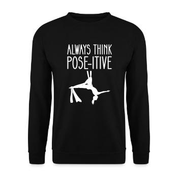 Always think pose-itive. Contortion Aerialist - Unisex Sweatshirt - black - Front - Alina (178cm) & Michal (187cm)
