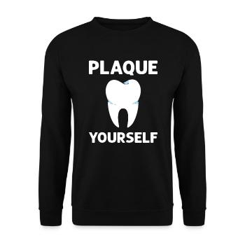 Place yourself. Orthodontics Dentures - Unisex Sweatshirt - black - Front - Alina (178cm) & Michal (187cm)