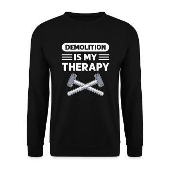La démolition est ma thérapie. Démolition de maisons de construction - Sweat-shirt Unisexe - noir - Devant - Alina (178cm) & Michal (187cm)