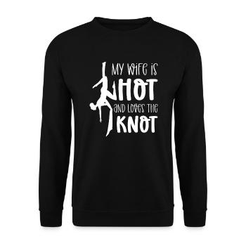 My wife is hot - Unisex Sweatshirt - black - Front - Alina (178cm) & Michal (187cm)