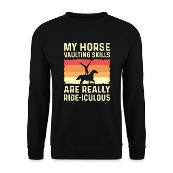 My skills for the tissue of horses are - Unisex Sweatshirt - black - Front - Alina (178cm) & Michal (187cm)
