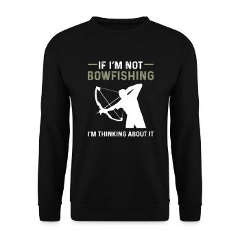 Si je n’ai pas de poisson arc, je pense - Sweat-shirt Unisexe - noir - Devant - Alina (178cm) & Michal (187cm)