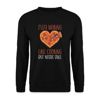 Faites de la pizza. Comment cuisiner, mais les besoins - Sweat-shirt Unisexe - noir - Devant - Alina (178cm) & Michal (187cm)