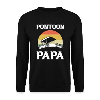 Ponton Papa. Pontonbootfahren. Bootskapitän - Unisex Pullover - Schwarz - Vorne - Alina (178cm) & Michal (187cm)
