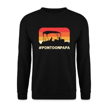 Ponton Papa pour la navigation de plaisance flottante. Capitaine de bateau - Sweat-shirt Unisexe - noir - Devant - Alina (178cm) & Michal (187cm)