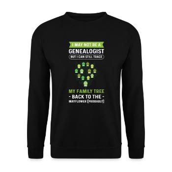 Descent. Tracking my family tree for - Unisex Sweatshirt - black - Front - Alina (178cm) & Michal (187cm)