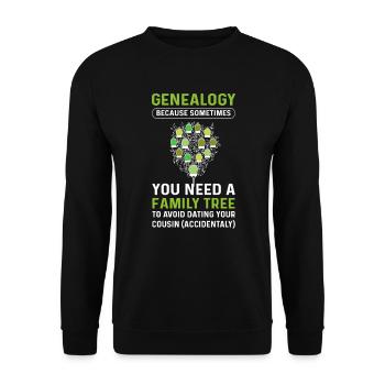 Genealogist. Descent. Family tree. - Unisex Sweatshirt - black - Front - Alina (178cm) & Michal (187cm)