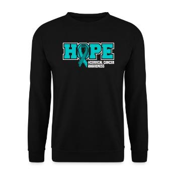 Hope #Gebärmutterkrebs consciousness. - Unisex Sweatshirt - black - Front - Alina (178cm) & Michal (187cm)