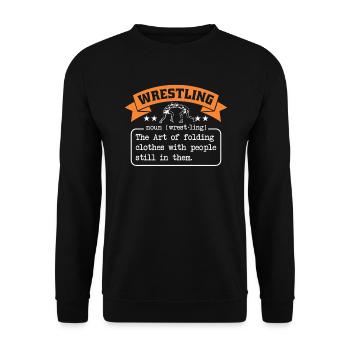 Definition of wrestling. Wrestler - Unisex Sweatshirt - black - Front - Alina (178cm) & Michal (187cm)