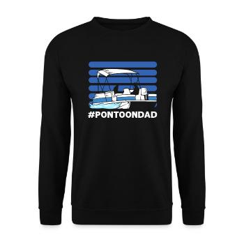 Ponton Papa. Pour le capitaine de bateau ponton - Sweat-shirt Unisexe - noir - Devant - Alina (178cm) & Michal (187cm)