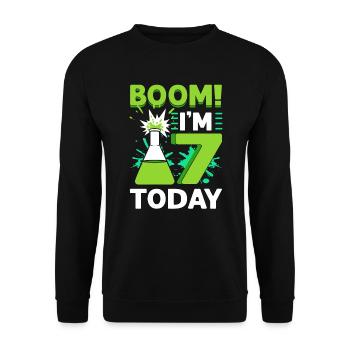 Boom! Aujourd’hui, je suis la fête d’anniversaire des 7ème enfants - Sweat-shirt Unisexe - noir - Devant - Alina (178cm) & Michal (187cm)