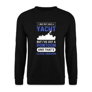 Ponton boat yacht. Capitaine de ponton - Sweat-shirt Unisexe - noir - Devant - Alina (178cm) & Michal (187cm)