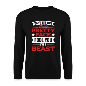 Ne laissez pas ce joli visage vous emporter - Sweat-shirt Unisexe - noir - Devant - Alina (178cm) & Michal (187cm)