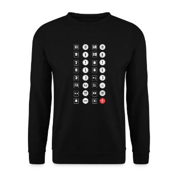Elevator buttons. Elevator mechanic - Unisex Sweatshirt - black - Front - Alina (178cm) & Michal (187cm)