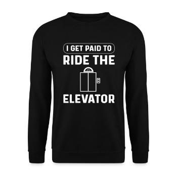 Je suis payé pour le trajet en ascenseur. - Sweat-shirt Unisexe - noir - Devant - Alina (178cm) & Michal (187cm)