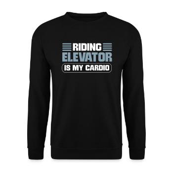 Prendre l’ascenseur est mon cardio. - Sweat-shirt Unisexe - noir - Devant - Alina (178cm) & Michal (187cm)
