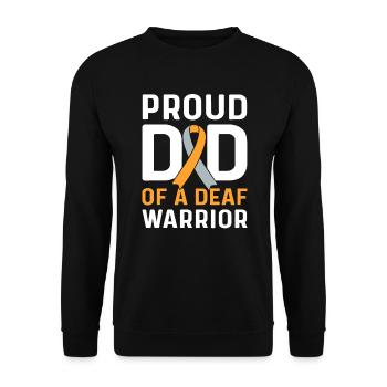 Fier père d’un guerrier sourd. Asl - Sweat-shirt Unisexe - noir - Devant - Alina (178cm) & Michal (187cm)