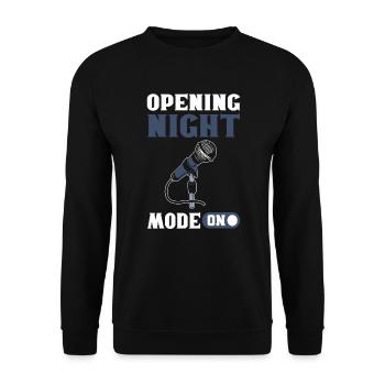Mode nuit d’ouverture activé. Théâtre - Sweat-shirt Unisexe - noir - Devant - Alina (178cm) & Michal (187cm)
