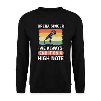 Opernsänger - Wir Beenden Es Immer Mit Einer - Unisex Pullover - Schwarz - Vorne - Alina (178cm) & Michal (187cm)