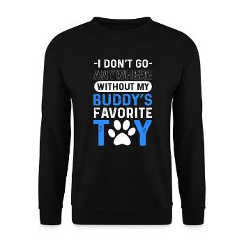 Ich Gehe Nirgendwo Ohne Mein Lieblingsspielzeug - Unisex Pullover - Schwarz - Vorne - Alina (178cm) & Michal (187cm)
