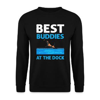 Best friends at the dock. Canin Sport Dog Dock Diving - Unisex Sweatshirt - black - Front - Alina (178cm) & Michal (187cm)