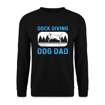 Dock Diving Dog Dad. Canin Sport Dog Dock Diving - Unisex Sweatshirt - black - Front - Alina (178cm) & Michal (187cm)