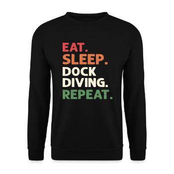 Eat Sleep Dock Dive Repeat. Canin Sports - Unisex Sweatshirt - black - Front - Alina (178cm) & Michal (187cm)