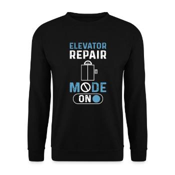 Elevator repair mode. Elevator mechanic - Unisex Sweatshirt - black - Front - Alina (178cm) & Michal (187cm)