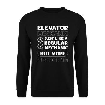 Elevator Technician Elevator Fitter Elevators - Unisex Sweatshirt - black - Front - Alina (178cm) & Michal (187cm)