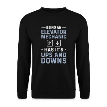 Being an elevator mechanic has its advantages - Unisex Sweatshirt - black - Front - Alina (178cm) & Michal (187cm)