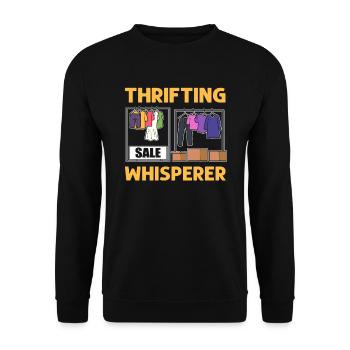 Chuchoteur économique. Activité d’épargne - Sweat-shirt Unisexe - noir - Devant - Alina (178cm) & Michal (187cm)