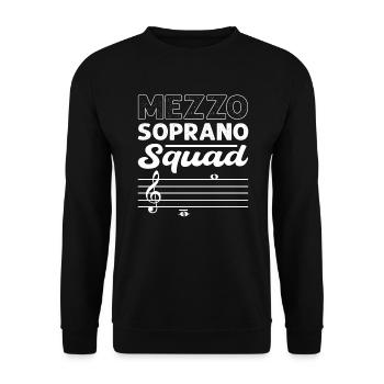 Mezzo-soprano cadres. Music choir musicians - Unisex Sweatshirt - black - Front - Alina (178cm) & Michal (187cm)