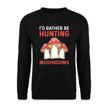 Je préfère chasser les champignons. Collecte de champignons - Sweat-shirt Unisexe - noir - Devant - Alina (178cm) & Michal (187cm)