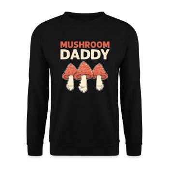 Mushroom daddy. Morel hunter mushroom collection - Unisex Sweatshirt - black - Front - Alina (178cm) & Michal (187cm)