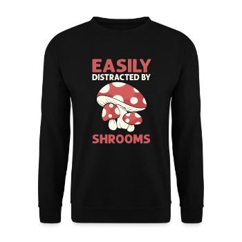 Facilement distrait par les champignons. Collecte de champignons - Sweat-shirt Unisexe - noir - Devant - Alina (178cm) & Michal (187cm)