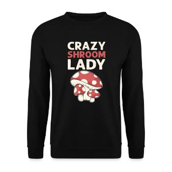 Crazy Pilom lady. Morel hunter mushroom collection - Unisex Sweatshirt - black - Front - Alina (178cm) & Michal (187cm)