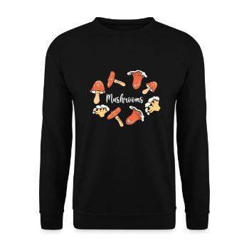 Fungi. Morel Hunter Foraging Mushroom Collecting - Unisex Sweatshirt - black - Front - Alina (178cm) & Michal (187cm)