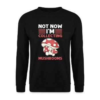 Not now. I collect mushrooms. Mushroom collection - Unisex Sweatshirt - black - Front - Alina (178cm) & Michal (187cm)